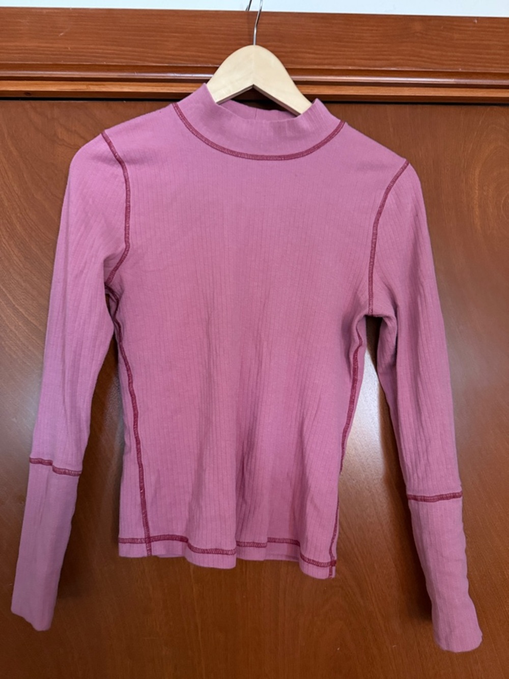 Free People The Rickie Long Sleeve Top Pink Sz Medium